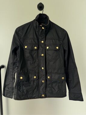 J. Crew Black Field Jacket with Gold-Tone Hardware